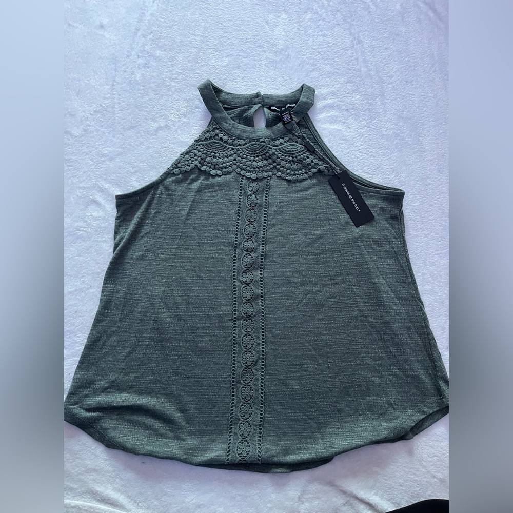 Halter Olive Green Tank Top